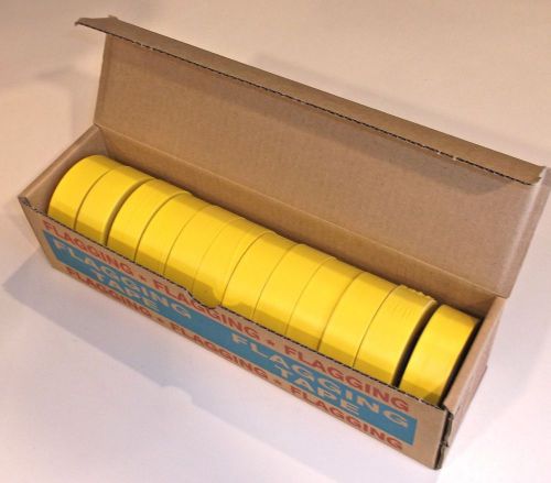 12-Pack of 150 Foot Rolls PVC Flagging Tape, Hi-Viz Yellow