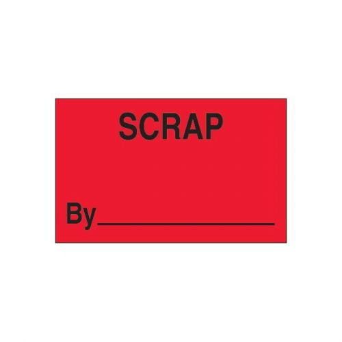 &#034;Tape Logic Labels, &#034;&#034;Scrap By&#034;&#034;, 1 1/4&#034;&#034;x2&#034;&#034;, Fluorescent Red, 500/Roll&#034;