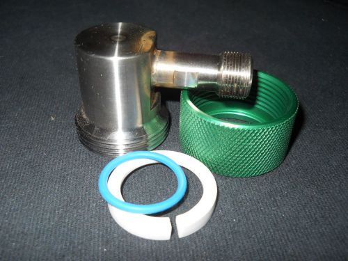 Chemglass 30mm Tool-Free Flange to M16 Thread SS 90° Reactor Adapter