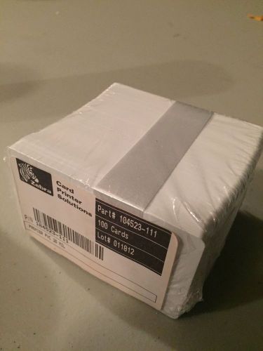 104523-111 Premier PVC Blank White Card for Zebra Printer CR80.30 Mil 100 Pack
