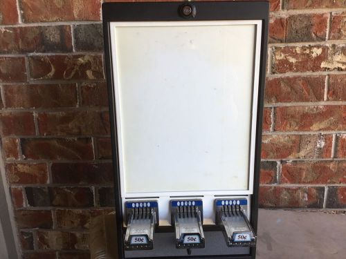 25&#034; esd standard  used 50 cent 3 column sticker vending machine w 1400+ stickers for sale