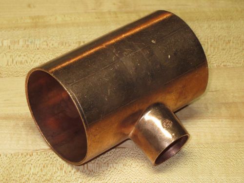 2-1/2&#034; x 1&#034; copper tee reducing outlet sweat solder    new for sale