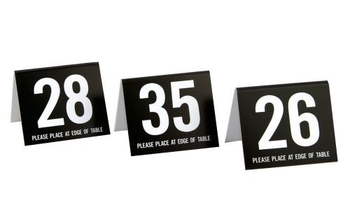 Plastic Table Numbers - Set of 30 Mixed Numbers - Black w/ white, Free shipping