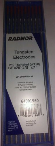 Radnor Tungsten Electrodes 2% Thoriated  1/8&#034; X 7&#034; 10 Pack, Ground Annealed