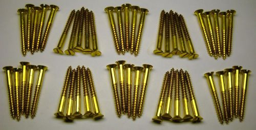 #12 2 inch Brass Wood Screws Slotted Lot of 50