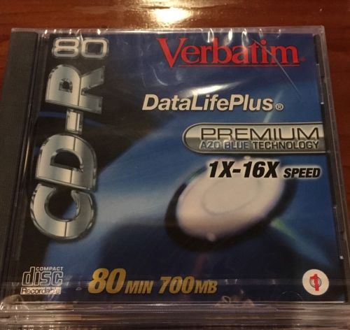 Verbatim CD-R 80 Min 700mb Disk Blank NIB 5 Lot