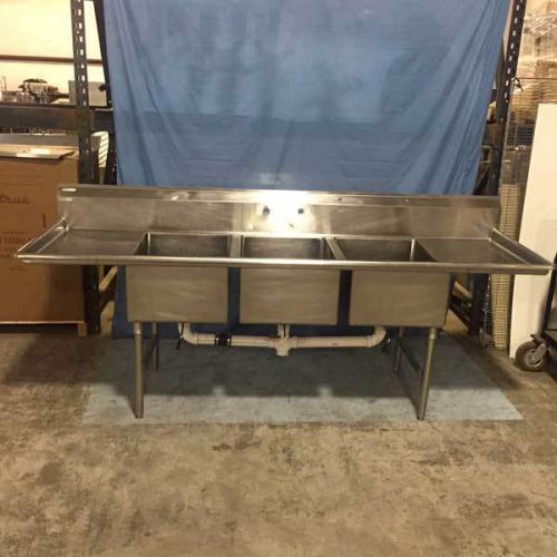 3 Compartment Sink, Right &amp; Left Drainboards
