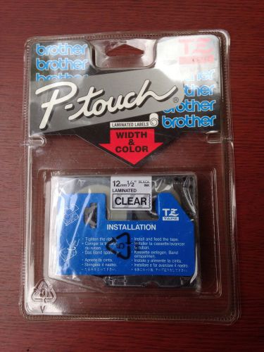 Brother P-Touch TZ Tape Label Refill 1/2&#034; (12mm) x 26.2&#039; BLACK on CLEAR TZ-131