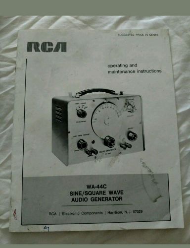 Operating manual RCA WA-44C Sine/Square wave Audio Generator