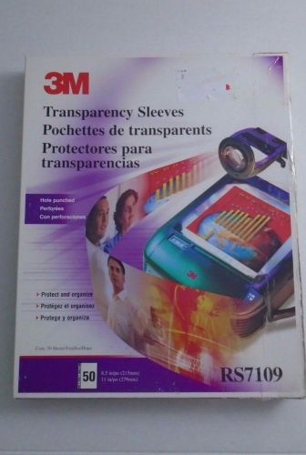 3M Transparency Sleeves 50 Count Hole Punched #RS7109