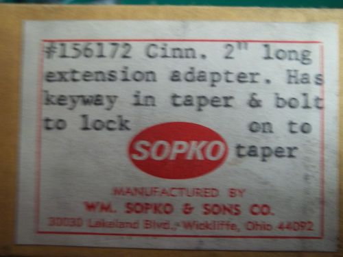 New sopko #156172 cinn. 2&#034; long extension adapter has keyway in taper for sale