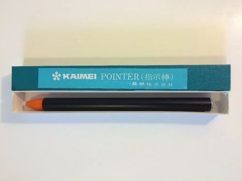 Vintage Kaimei Extendable Pen Presentation Pointer w/ Box! Metal w/ Orange Tip!