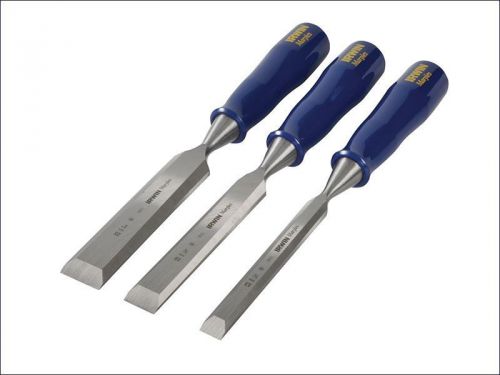 IRWIN Marples - M444 Bevel Edge Chisel Blue Chip Handle Set 3: 12, 18 &amp; 25mm