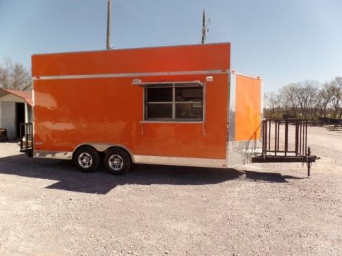 Concession trailer 8.5 x 18 orange food event catering for sale