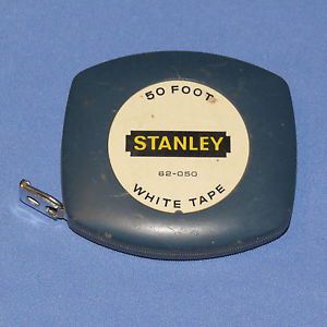 Stanley 50-foot white tape rule 50&#039; measure #82-050, vintage