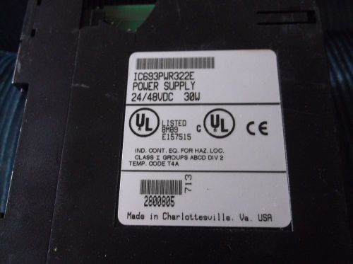 GE Fanuc IC693PWR322E Power Supply Module 24 48VDC 30W