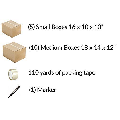 NEW Moving Boxes 1 Room Economy Kit UBOXES Brand  15 Medium &amp; Small Supplies