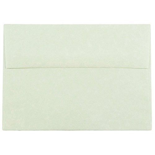 JAM Paper A7 Invitation Envelope - 5 1/4&#034; x 7 1/4&#034; - Parchment Green Recycled -