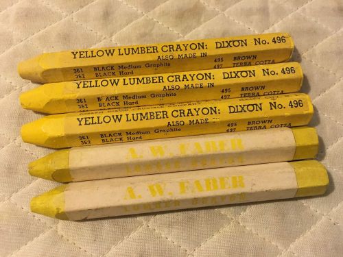 Vtg Lot Lumberjack Construction Yellow Crayons DIXON #496 &amp; FARER