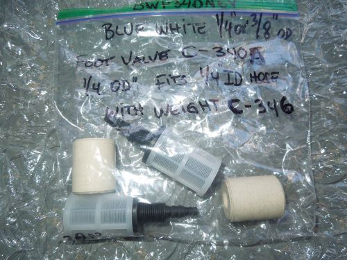 Pack of 2 blue-white c-340a foot valve 1/4&#034; or 3/8&#034; od with c-346 weight for sale