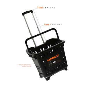 CARTROLLEY BASKET STORAGE WHEEL DURABILITY CART 3 STAGES HANDLE SYSTEM BPA FREE