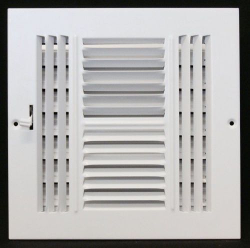 12&#034; x 12&#034; 4-WAY SUPPLY GRILLE - DUCT COVER &amp; DIFUSER - Flat Stamped Face