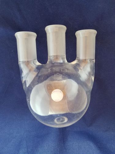 Kontes 500ml 24/40 joint three vertical neck round bottom flask for sale