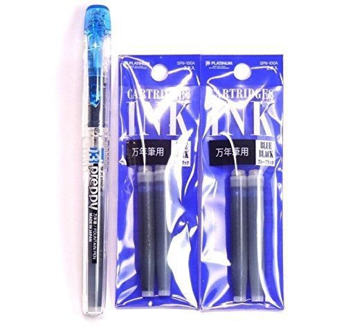 Platinum Fountain Pen, Preppy, Fine Nib, Blue Black (PPQ-200-#3) + Ink