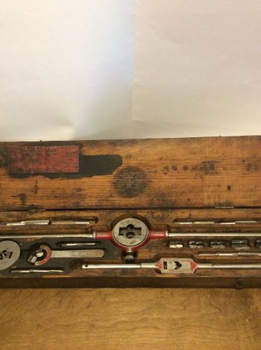 Vintage-antique sears craftsman tap and die set in wood box usa 5674 for sale