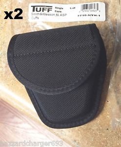 2x tuff products nylon handcuff cuff case police security duty belt pouch holder for sale