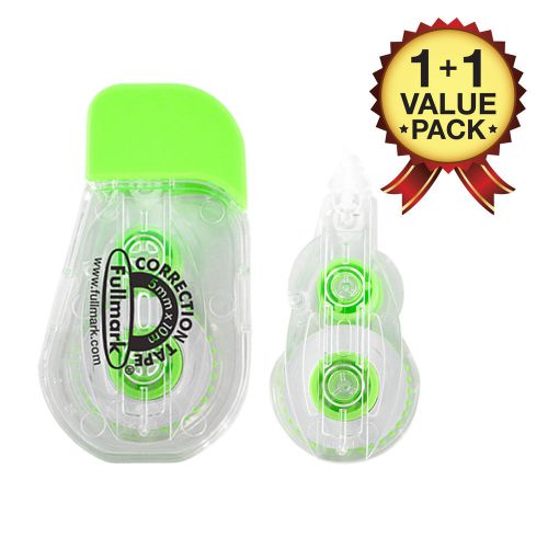 Fullmark Model G Refillable Correction Tape Green- 1+1 Pack (0.2&#034; x 394 Inches)