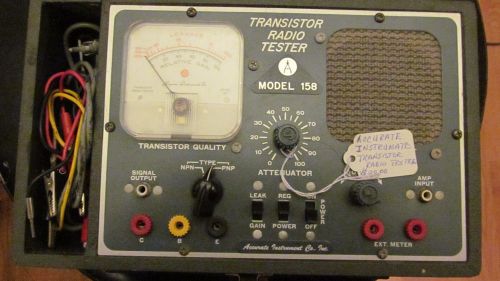 Vintage Transistor Radio Tester MODEL 158  Accurate Instrument Co.Inc
