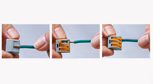 10Pcs Reuo0ble Spring Lever Terminal Block Electric Cable 3 Wire Connector o0
