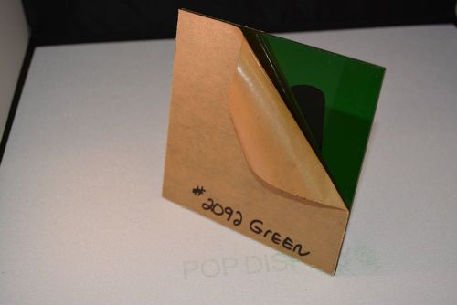 PLEXIGLASS SHEET POP DISPLAYS SAMPLE OF COLOR #2092 GREEN   1/8&#034; x 1.5.&#034; x 1.5&#034;