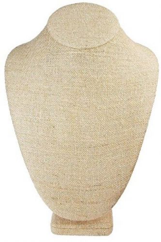 NILECORP Linen Jewelry Necklace Display Bust 7 1/2 W X 5 1/8 D X 11 H