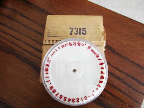ONE   DYMO LABELING WHEEL #7315  APPROX  3 5/8&#034; DIA  WITH  1/4&#034; BORE