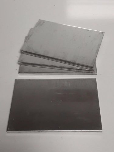4 Piece Lot 6-1/4 x 4 x 3/16 Aluminum Sheet Plate Scrap Metal Material
