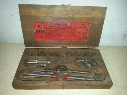 Antique Fulton (Pre-Craftsman) Tap And Die Set In Wooden Box #5456 - Complete
