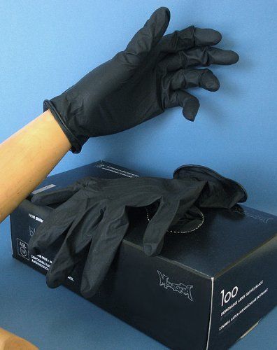 Montana Gold Disposable Black Latex Gloves (Box of 100 L)