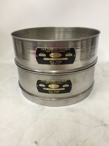 W.s. tyler 10&#034; diameter usa standard test sieves- set of 2 for sale