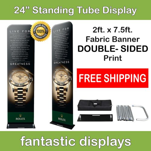 24&#034; standing tube ez display tension fabric double sided banner print for booth for sale