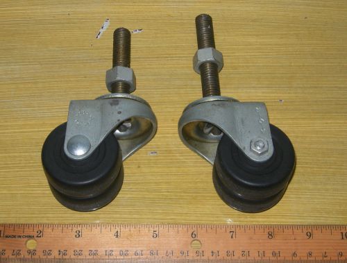 Pair of 2 vintage bassick dual wheel swivel stem casters used good shape for sale