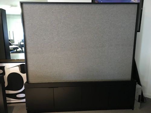 Large 6&#039; office divider partitions with 5 ft solid wood desks for sale