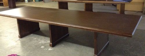 INWOOD 14&#039;x4&#039; STURDY 3 BASE CONFERENCE TABLE, ONE SOLID TABLETOP
