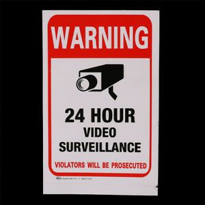 5pcs 24H CCTV Video Camera System Security Warning Sign Sticker High Quamz