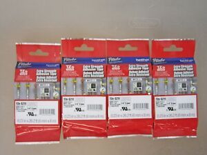 4 Lot Brother TZE-S211 P-Touch Extra Strength Adhesive Tape Black Print On White