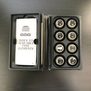 8 IBM Selectric Type Elements / Balls in Select-a-Type Stasher Case