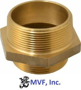 1-1/2&#034; Male NST X 1-1/2&#034; Male NST Hex Adapter Brass Hydrant Fire Hose &lt;2414620