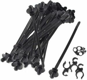 S SYDIEN Fir Tree Nylon Push Mount Cable Zip Tie 8.3&#034;x0.18&#034; Black 50pcs