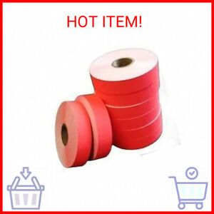 Red Labels for 1131 Price Gun, 1 Sleeve = 8 rolls, Ink Roller Included